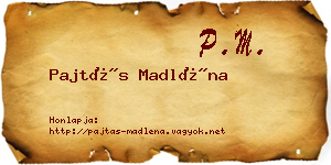 Pajtás Madléna névjegykártya